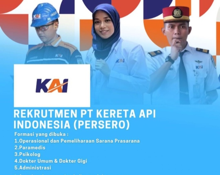 PT Kereta Api Indonesia (KAI) Buka Lowongan Lulusan D3 Hingga S2, Berikut Tanggal dan Prasyaratannya!