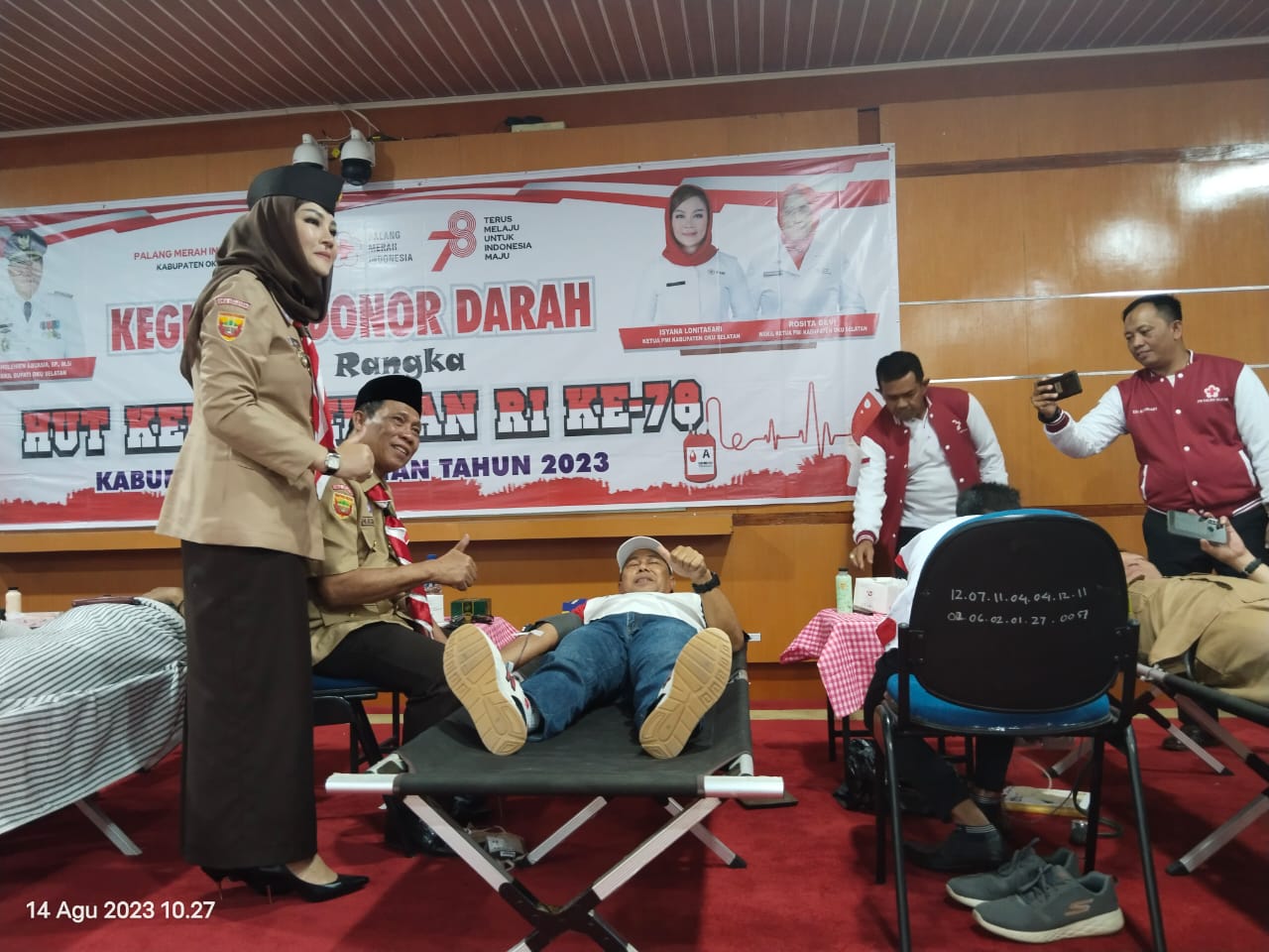 Perayaan HUT Ke-78 Proklamasi Kemerdekaan RI Dimeriahkan oleh Kegiatan Donor Darah Massal di Kabupaten OKU Sel