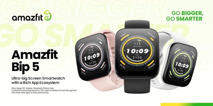 Amazfit Bip 5 Smartwatch Terbaru Zepp Health dengan Layar Besar dan Fitur Canggih