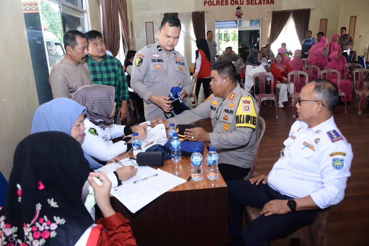 Polres OKU Selatan Gelar Donor Darah dalam Rangka Hari Bhayangkara 2024, Disambut Apresiasi Pemkab OKU Selatan