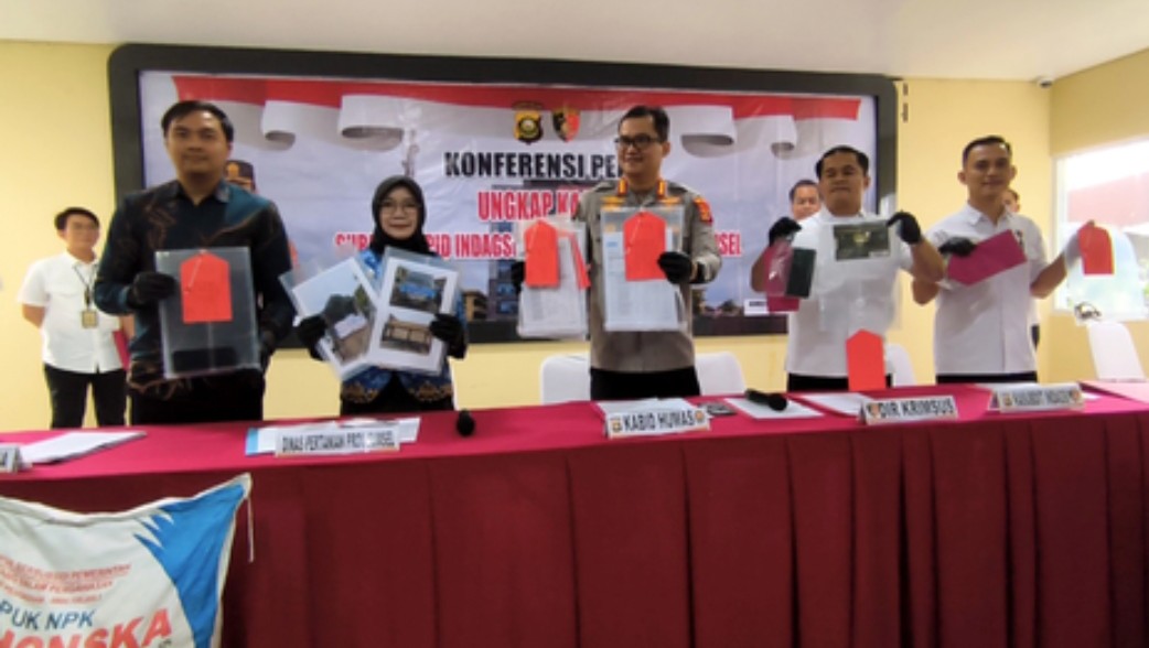 Polda Sumsel Tangkap 8 Tersangka Penyelewengan 14 Ton Pupuk Subsidi