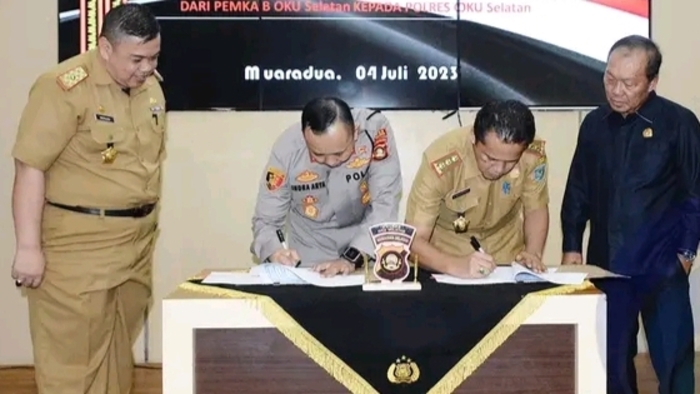 Polres Terima Bantuan Gedung Arsip Samsat