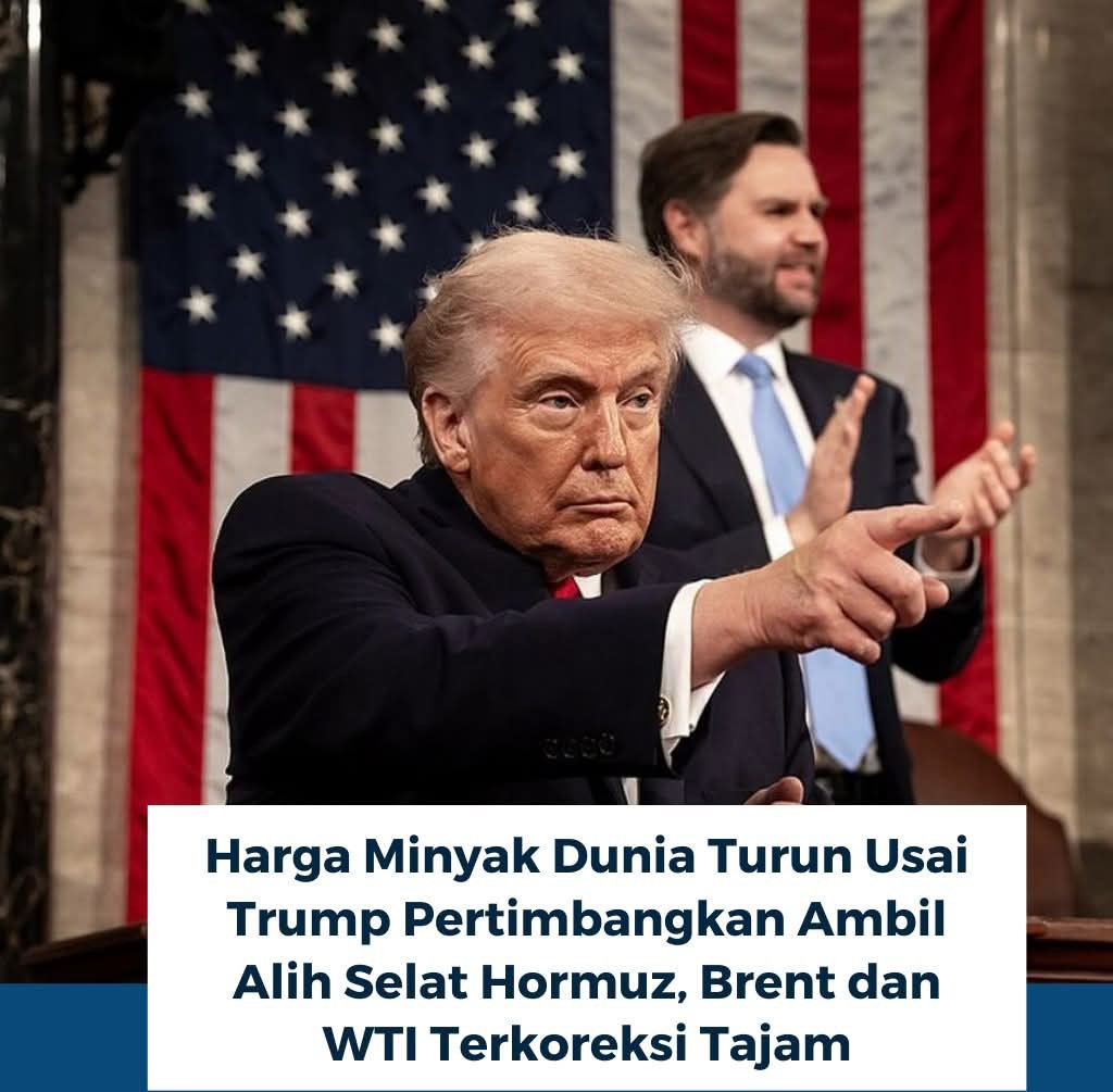 Harga Minyak Dunia Turun Tajam Usai Pernyataan Trump soal Selat Hormuz