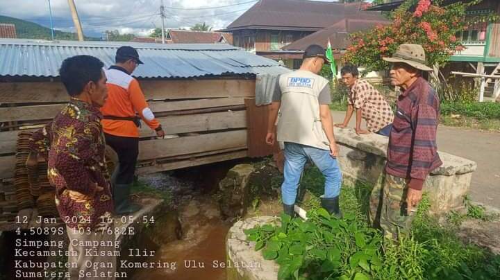 BPBD OKU Selatan Tinjau Langsung Lokasi Banjir Akibat Luapan Saluran Irigasi