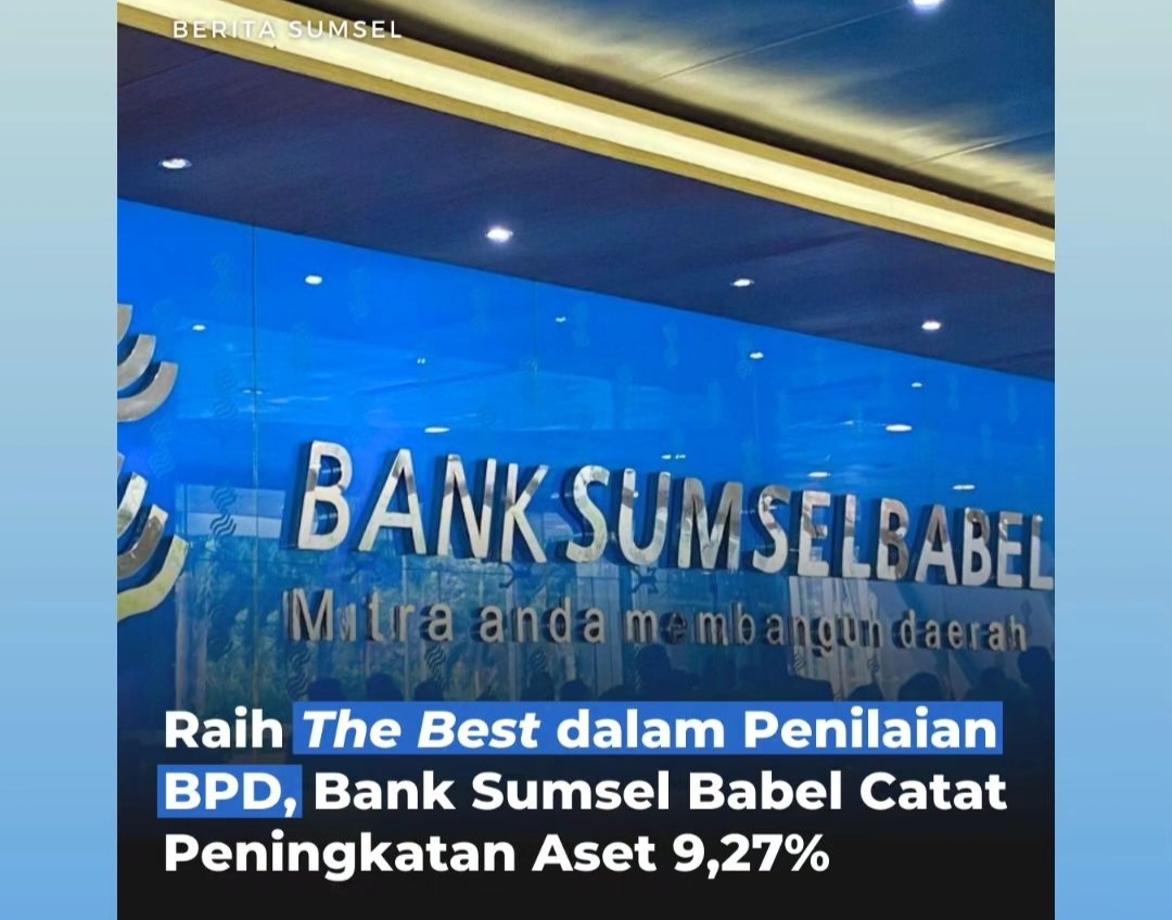 Bank Sumsel Babel meraih penghargaan terbaik dari Pencapaian Aset Sebesar 9,27%