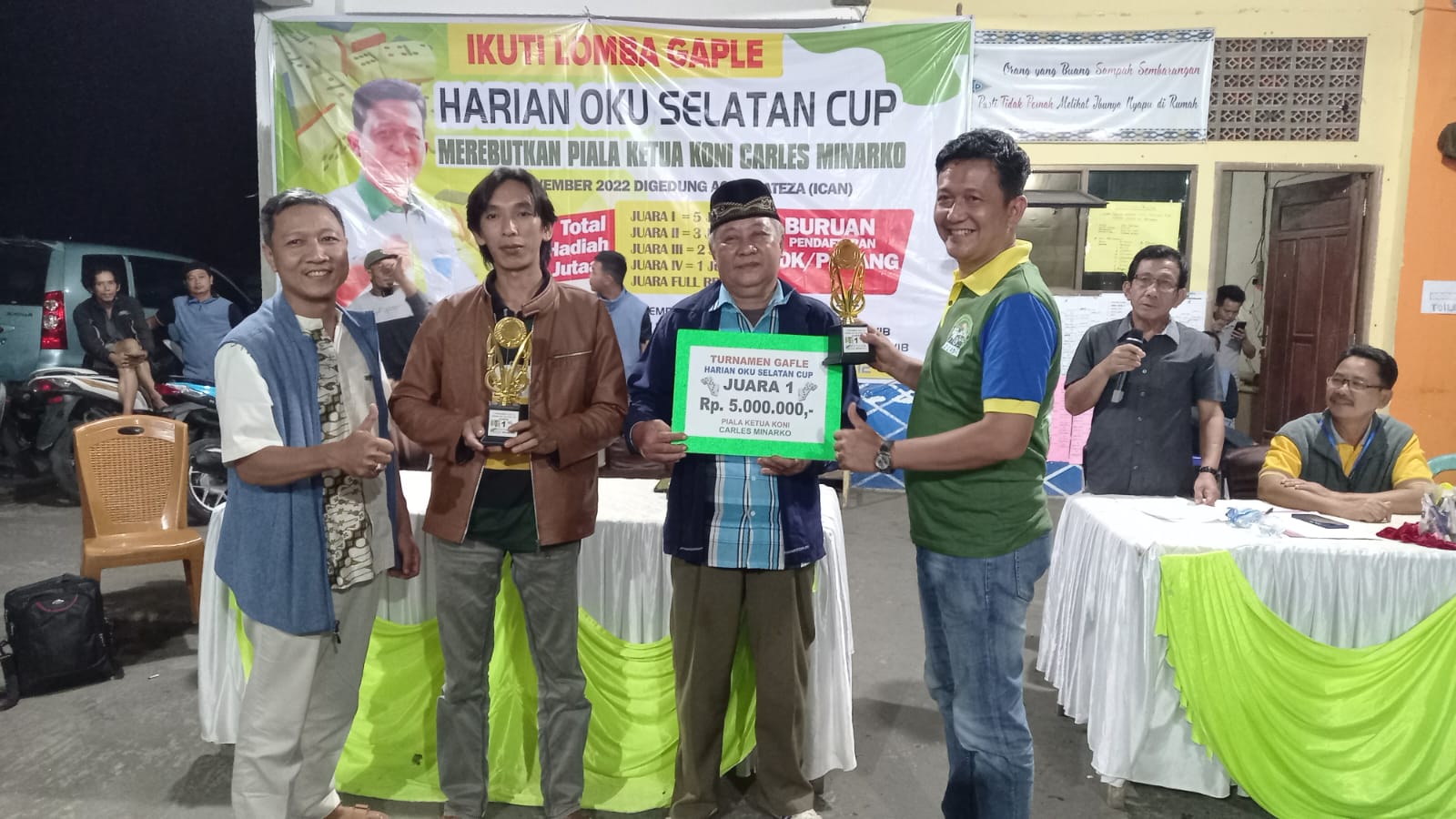 Tim Karang Pendeta Juarai Turnamen Gaple Harian OKU Selatan CUP