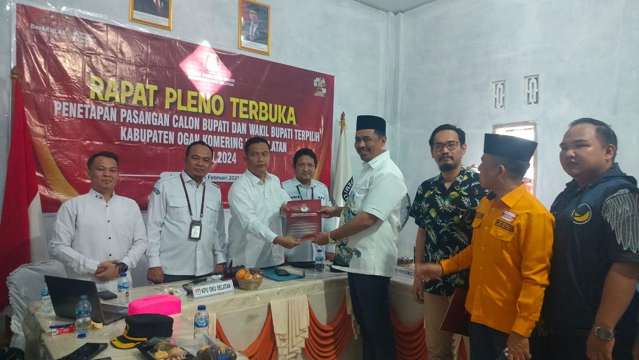 Resmi! Abusama-Misnadi Ditetapkan sebagai Bupati dan Wakil Bupati OKU Selatan 2025-2030