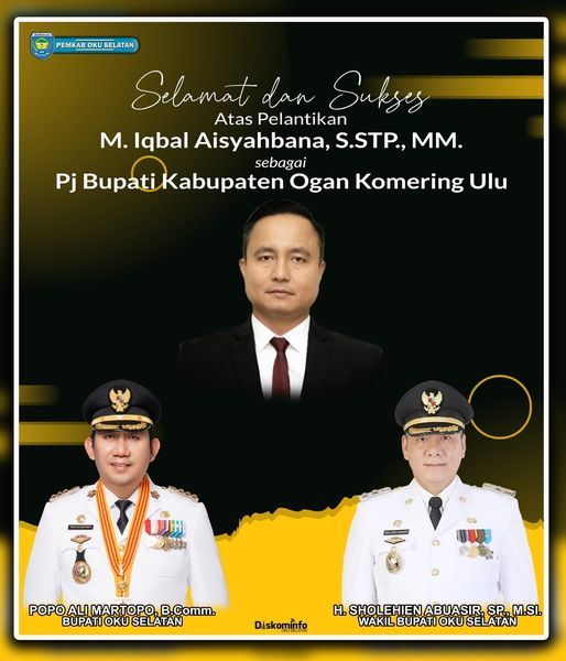 Popo Ali Martopo Ucapkan Selamat Atas Pelantikan M. Iqbal Alisyahbana Sebagai PJ Bupati OKU