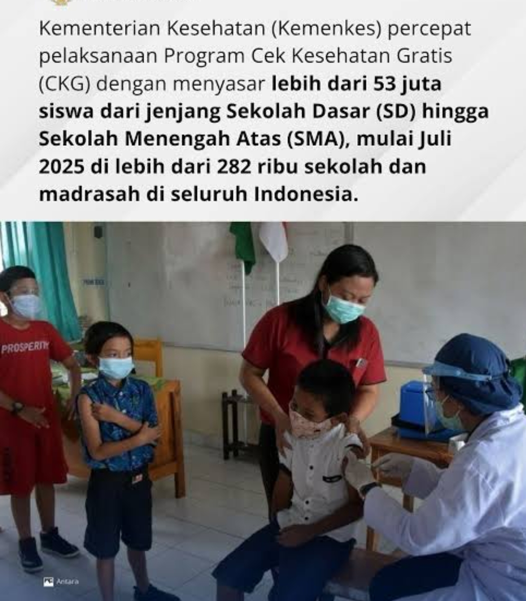 Program Skrining Kesehatan Anak Diperluas, Fokus Deteksi Dini Berbagai Masalah Kesehatan