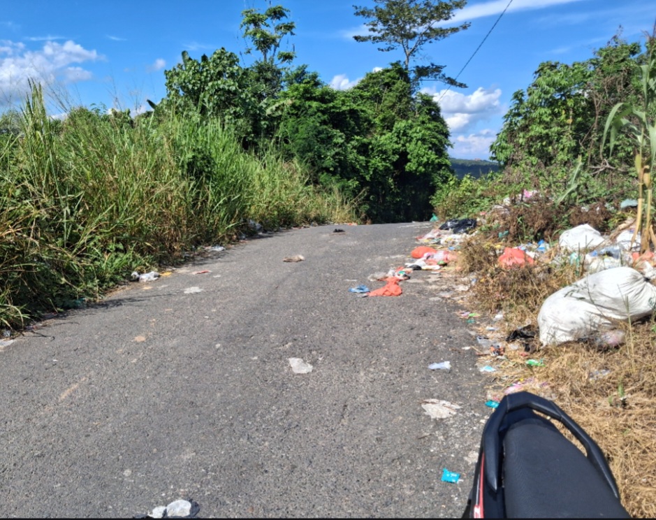 Sampah di Jalan Menuju Desa Pendagan Kembali Menjamur, Berpotensi Jadi TPA Liar