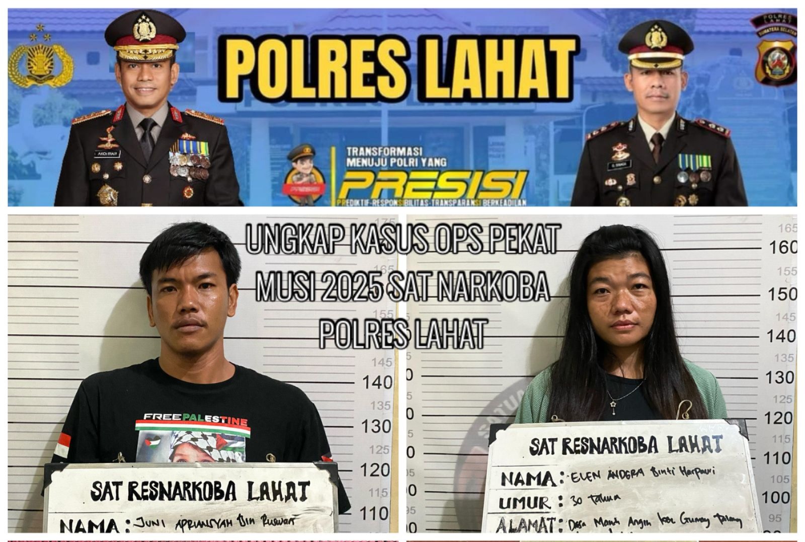 Polisi Tangkap Dua Sejoli Pengedar Sabu di Lahat