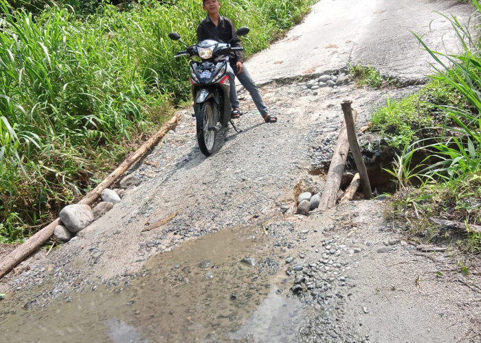 Jalan Penghubung Kecamatan Pulau Beringin-Mekakau Ilir Nyaris Putus