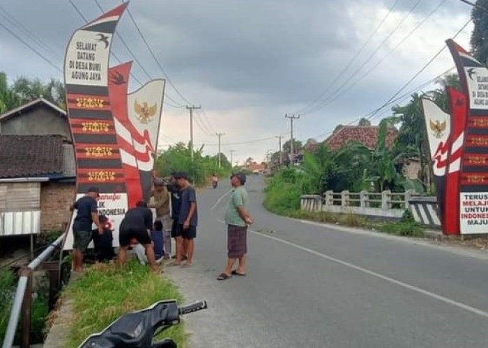 Ikuti Lomba, Desa Bumi Agung Jaya Pasang Gapura