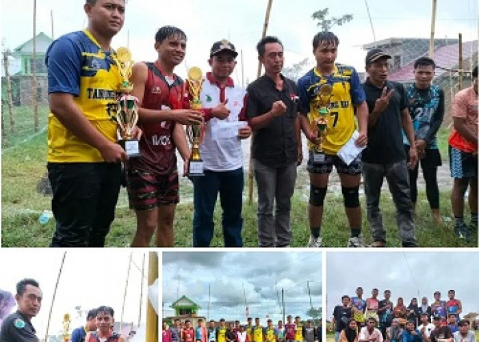 Laga Final Turnamen Voli Desa Tanjung Kari Dimenangi Ivos Desa Gunung Batu
