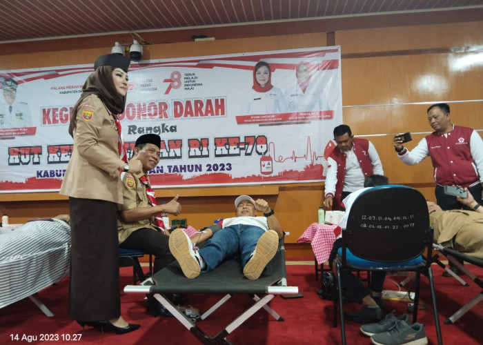 Perayaan HUT Ke-78 Proklamasi Kemerdekaan RI Dimeriahkan oleh Kegiatan Donor Darah Massal di Kabupaten OKU Sel