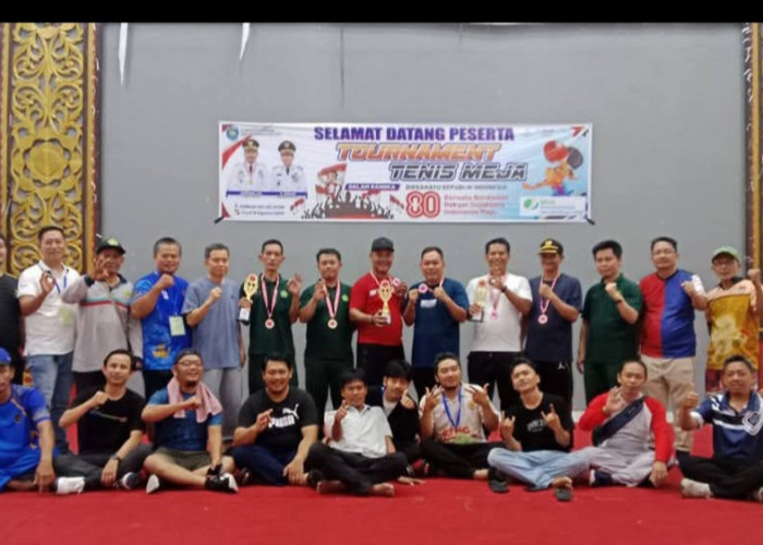 Hasil Turnamen Tenis Meja Antarinstansi Meriahkan HUT ke-80 RI di OKU Selatan