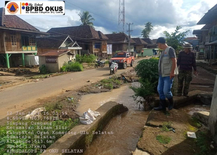 Intensitas Curah Hujan Tinggi, BPBD OKU Selatan Gerak Cepat Atasi Banjir di Desa Simpang Campang