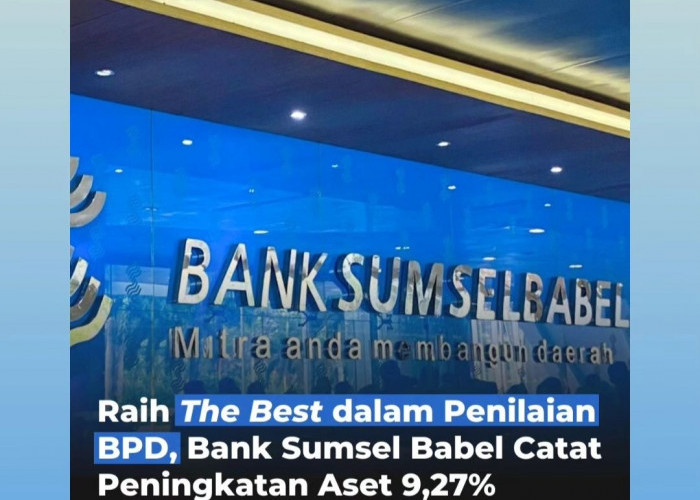 Bank Sumsel Babel meraih penghargaan terbaik dari Pencapaian Aset Sebesar 9,27%