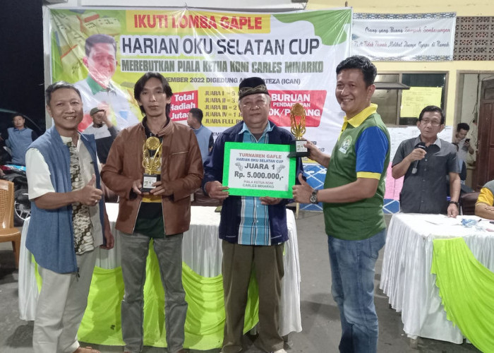 Tim Karang Pendeta Juarai Turnamen Gaple Harian OKU Selatan CUP