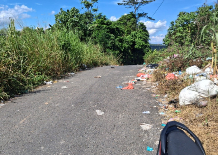 Sampah di Jalan Menuju Desa Pendagan Kembali Menjamur, Berpotensi Jadi TPA Liar