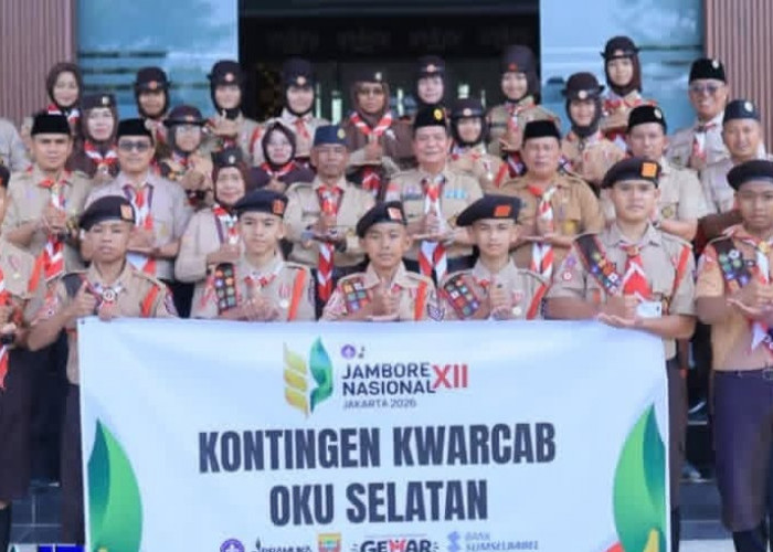 Wabup OKU Selatan Lepas Kontingen Kwarcab Menuju Jambore Nasional 2026