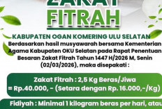 Hasil Rapat Bersama Kemenag OKU Selatan, Zakat Fitrah 1447 H Ditetapkan Rp40 Ribu per Jiwa